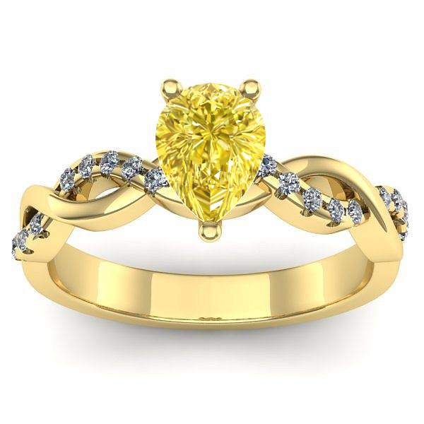 Inel cu safir galben lacrima