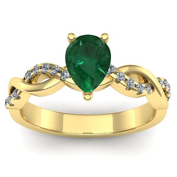 Inel cu smarald lacrima