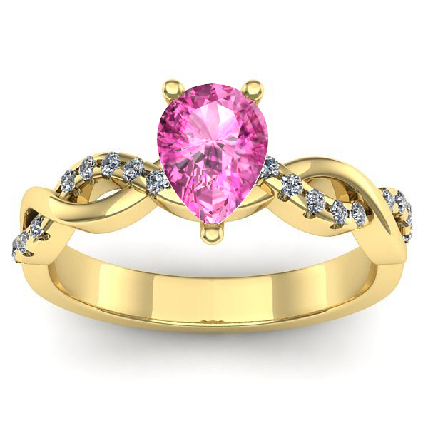 Inel de logodna cu safir roz lacrima