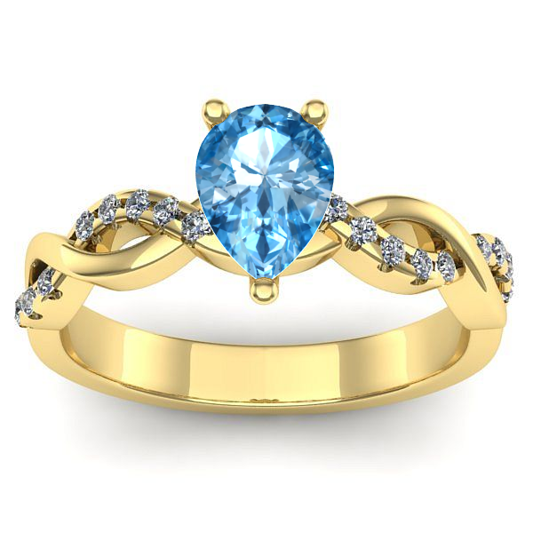 Inel cu topaz blue lacrima