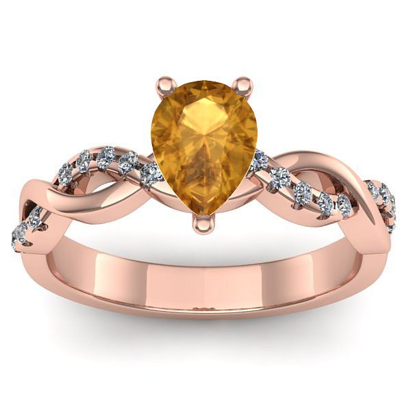 Inel de logodna cu citrin lacrima