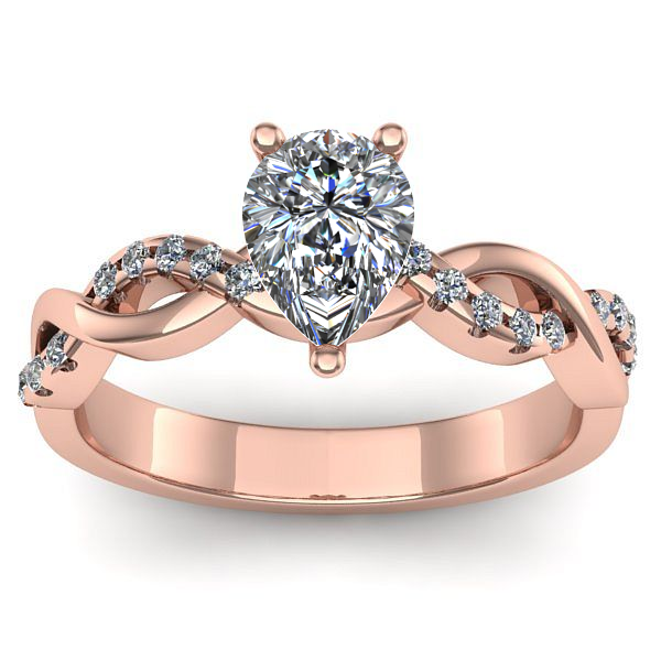 Inel de logodna cu diamant natural pear