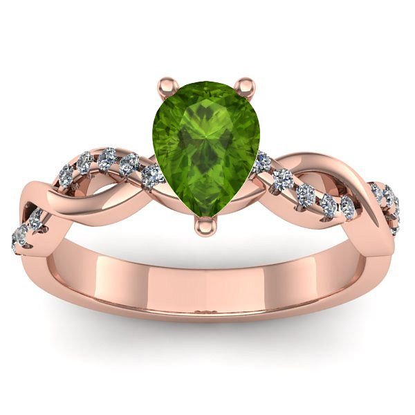 Inel cu peridot lacrima