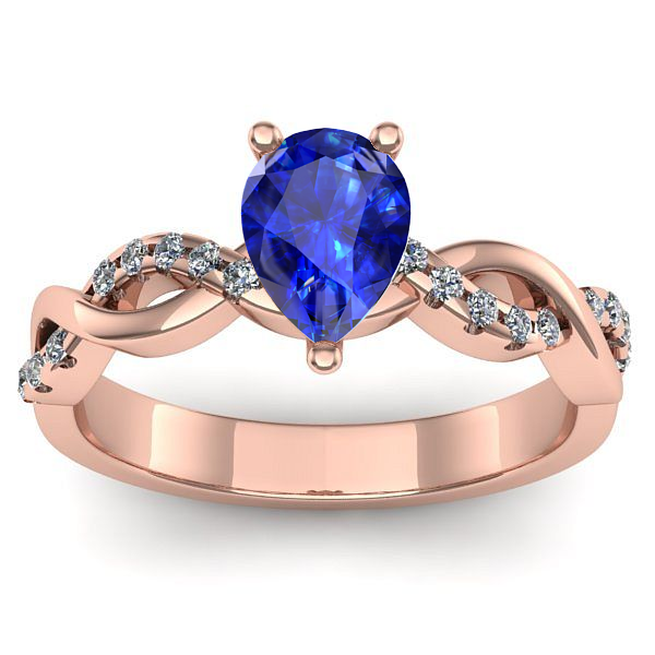 Inel logodna cu safir lacrima