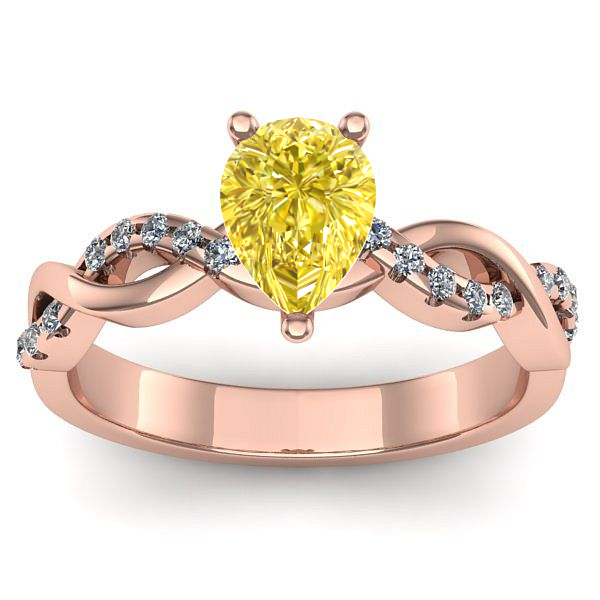 Inel cu safir galben lacrima