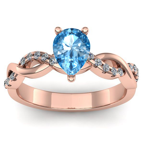 Inel de logodna cu topaz blue lacrima
