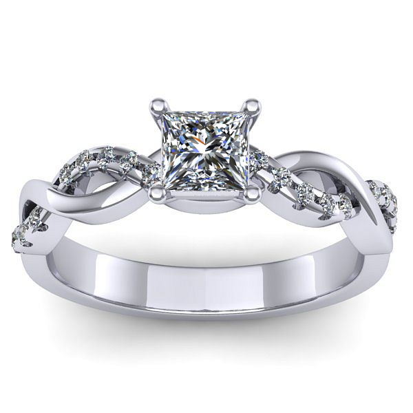 Inel cu diamant patrat