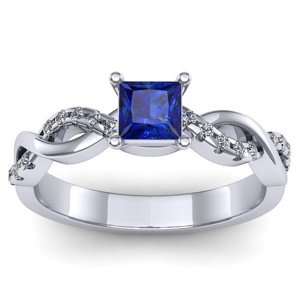 Inel logodna cu safir patrat
