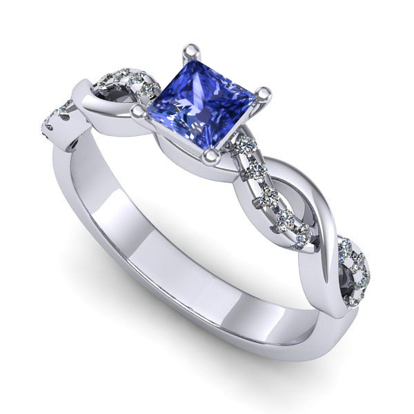 Inel din aur alb cu tanzanit