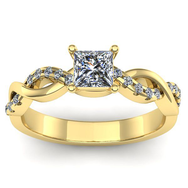 Inel cu safir alb patrat