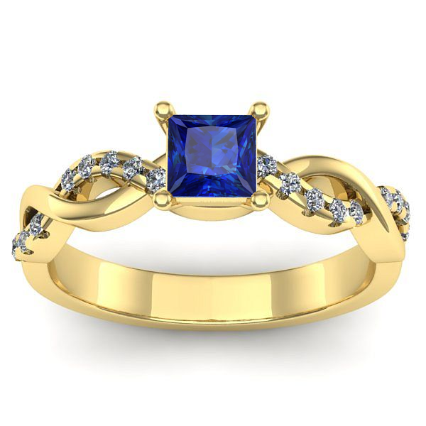 Inel de logodna cu safir patrat
