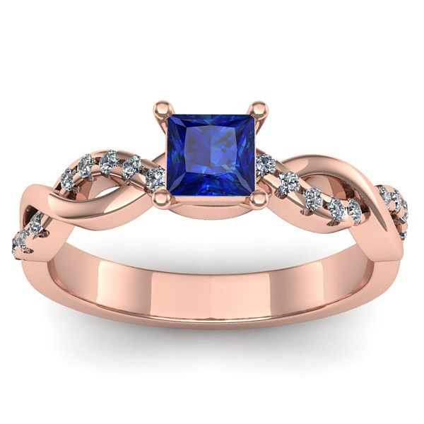 Inel de logodna cu safir patrat