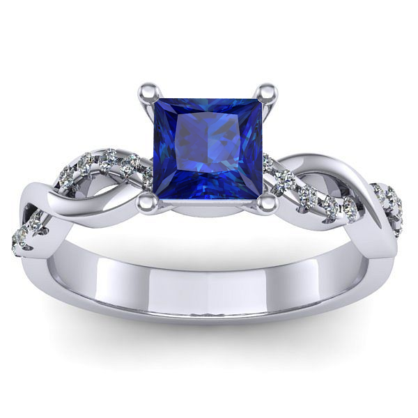Inel de logodna cu safir patrat