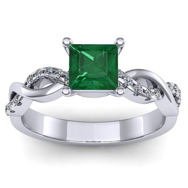 Inel logodna cu smarald patrat