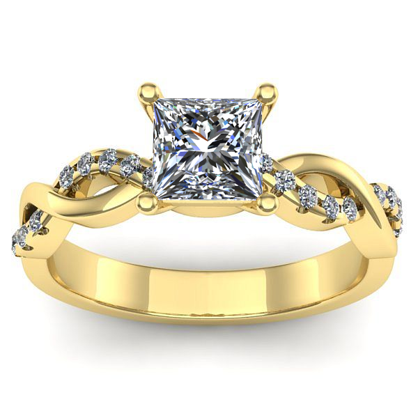 Inel logodna cu safir alb patrat