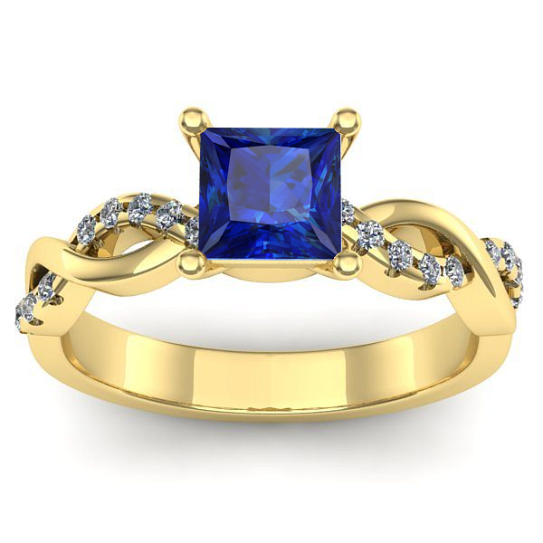 Inel logodna cu safir patrat