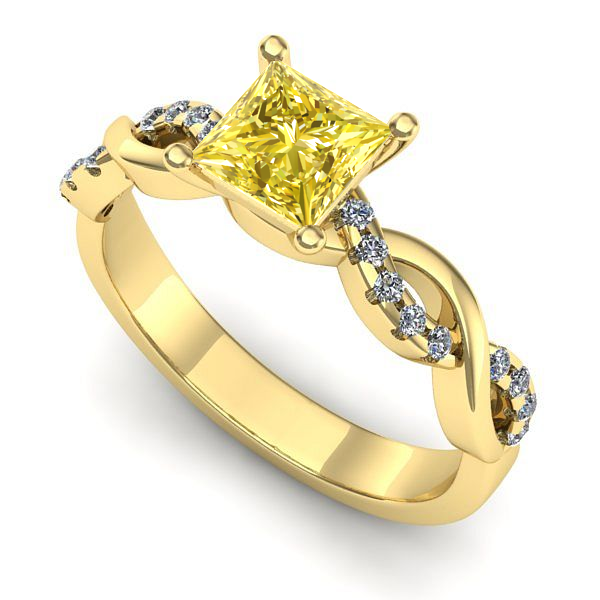 Inel de logodna din aur galben cu safir galben