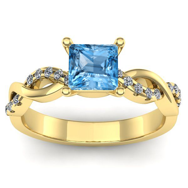 Inel cu topaz blue patrat