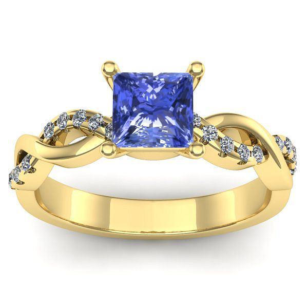 Inel cu tanzanit patrat