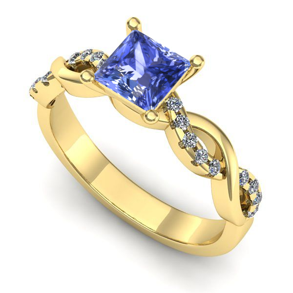 Inel de logodna din aur galben cu tanzanit
