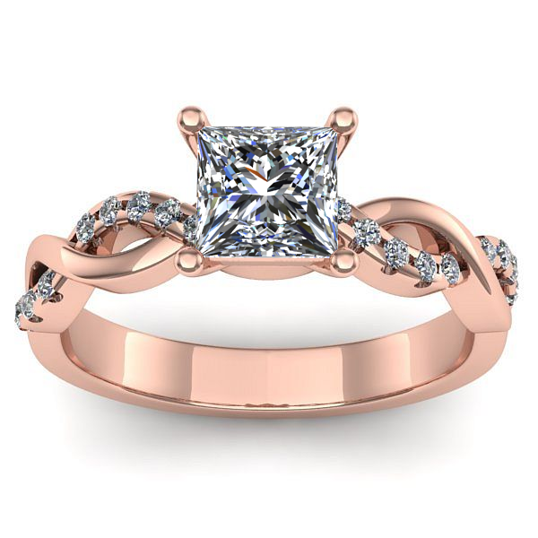 Inel cu diamant de laborator patrat