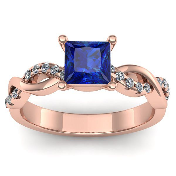 Inel de logodna cu safir patrat