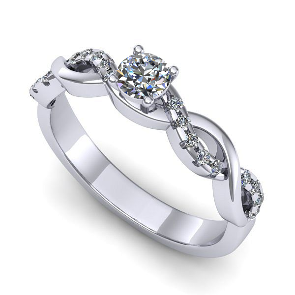 Inel de logodna din aur alb cu diamant