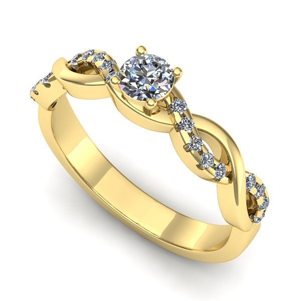 Inel logodna din aur galben cu diamant