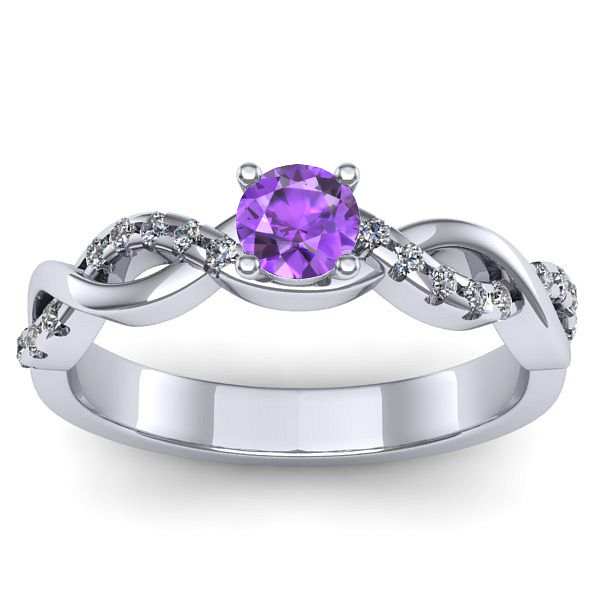 Inel cu ametist rotund