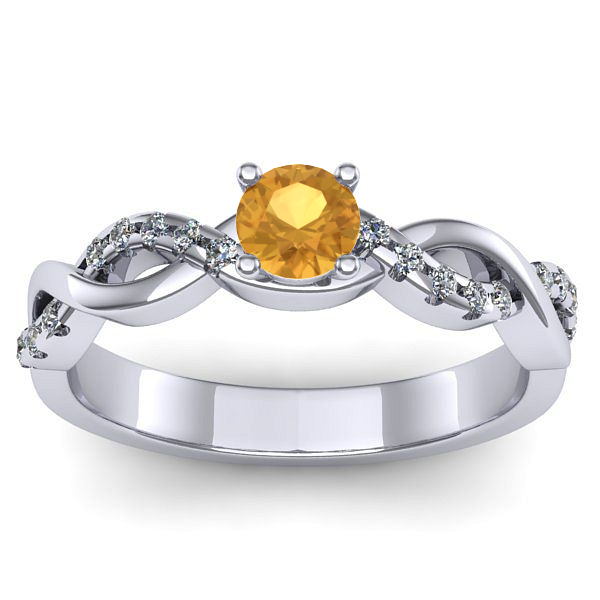 Inel de logodna cu citrin rotund