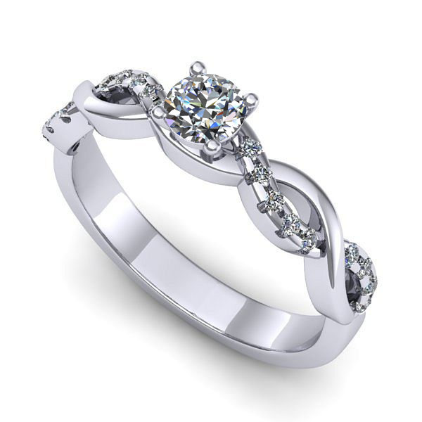 Inel logodna din aur alb cu diamant