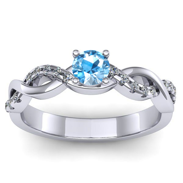 Inel cu topaz blue rotund