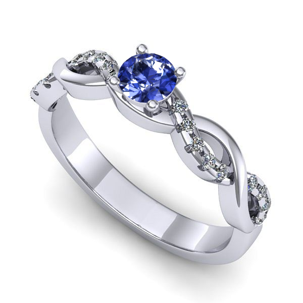 Inel de logodna din aur alb cu tanzanit