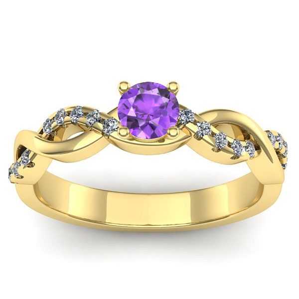 Inel cu ametist rotund