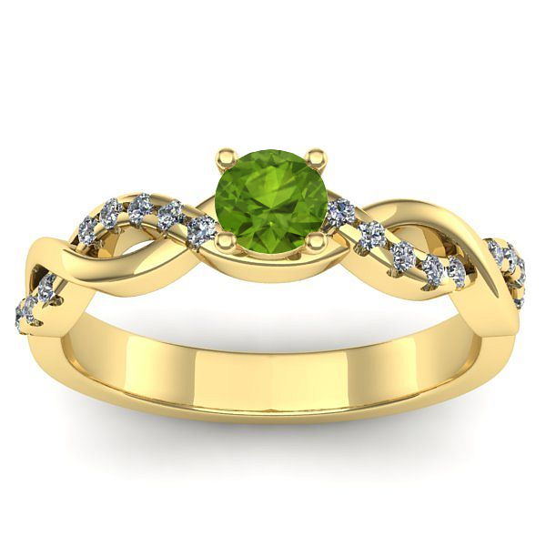 Inel de logodna cu peridot rotund