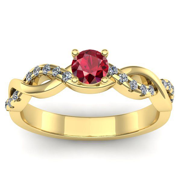 Inel cu rubin rotund