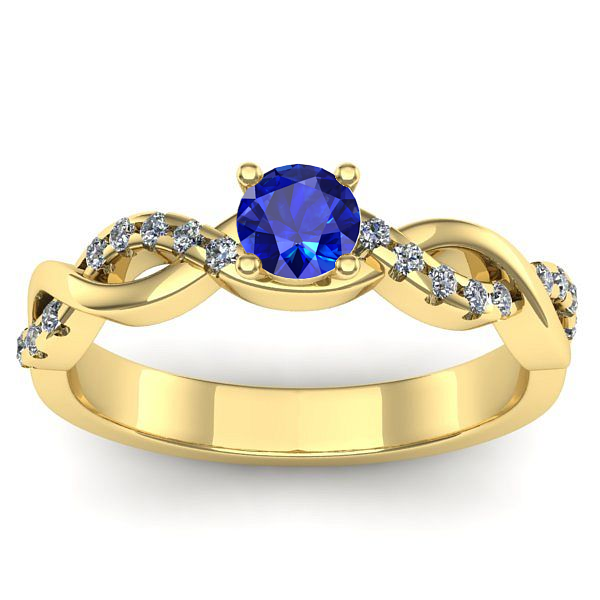 Inel logodna cu safir rotund