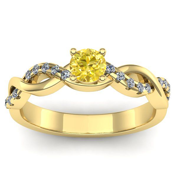 Inel logodna cu safir galben rotund