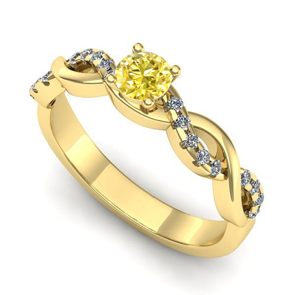 Inel de logodna din aur galben cu safir galben