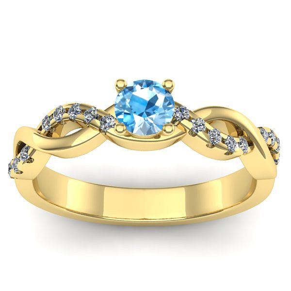Inel de logodna cu topaz blue rotund
