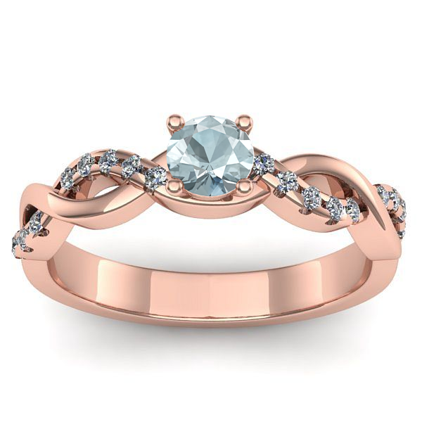 Inel cu aquamarin rotund