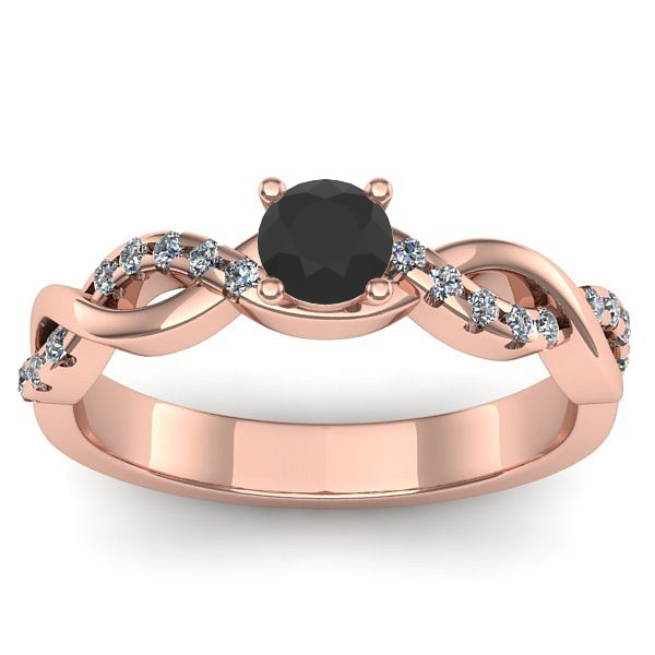 Inel logodna cu diamant negru rotund