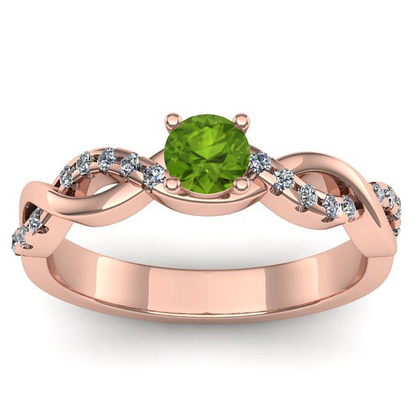 Inel cu peridot rotund