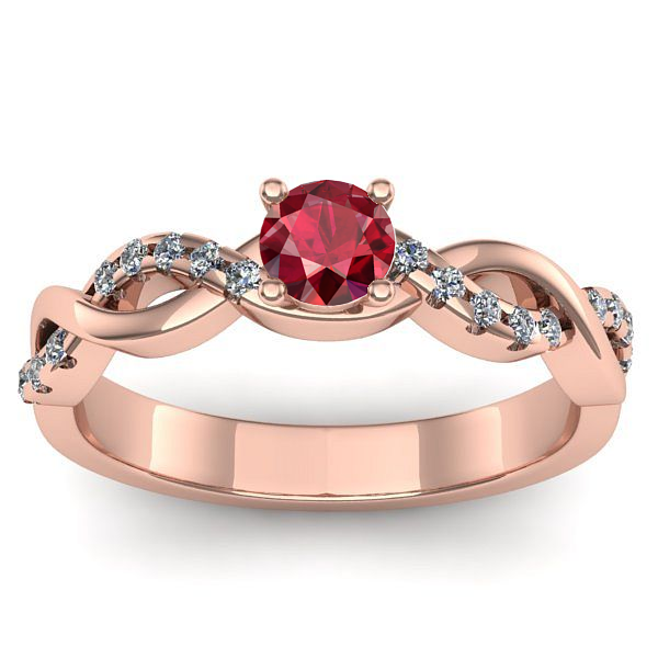 Inel de logodna cu rubin rotund