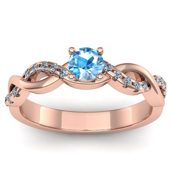 Inel logodna cu topaz blue rotund