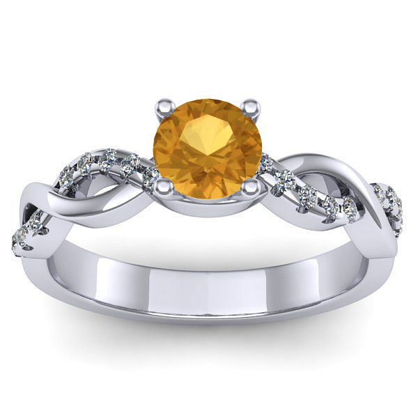 Inel de logodna cu citrin rotund