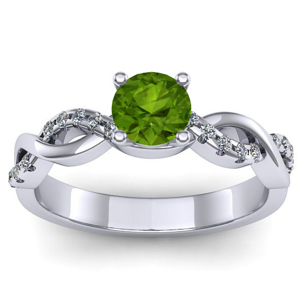 Inel logodna cu peridot rotund