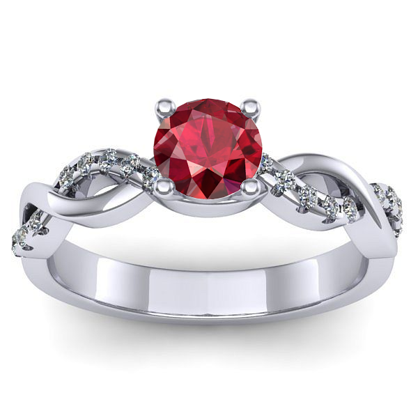 Inel de logodna cu rubin rotund