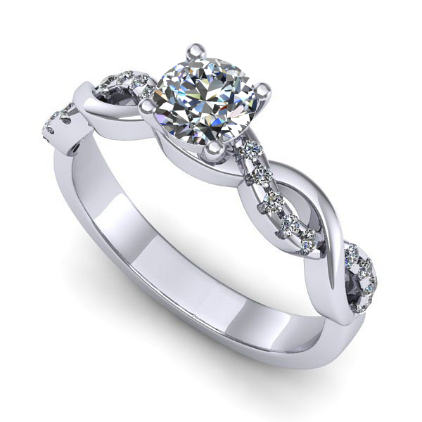 Inel din aur alb cu safir alb