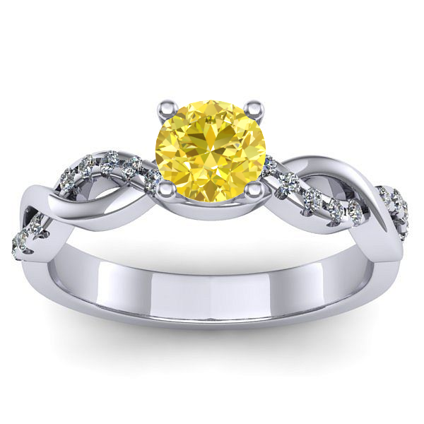 Inel logodna cu safir galben rotund